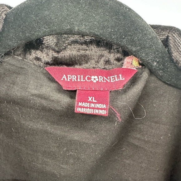 Y2K VTG XL Burnout black floral velvet woman jacket dark romantic whimsical - Picture 9 of 16